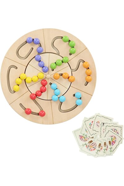 SARALMA Joc educativ labirint din lemn cu bile colorate, activitati de sortar...