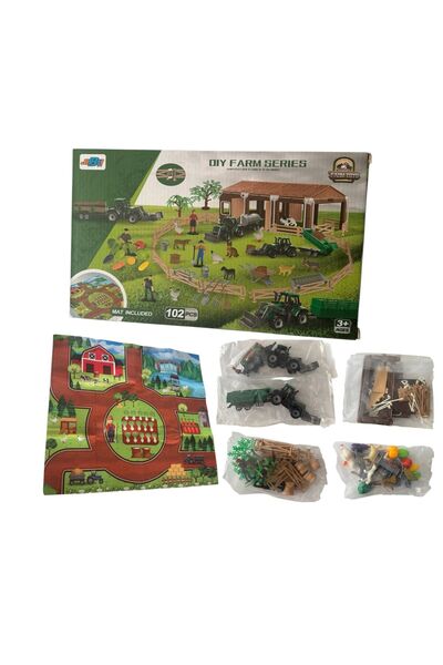 ADIRI SHOP Set Fermă de Joacă Interactivă – 102 Piese, Tractoare, Animale, Ac...