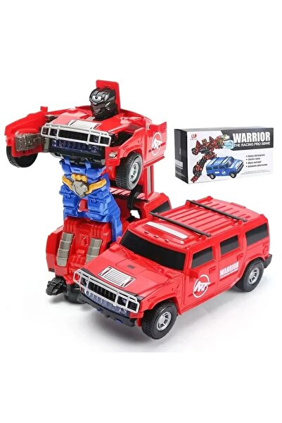 sallma Masinuta robot transformabila Warrior Rosu, 2 in 1, cu lumini si sunet...