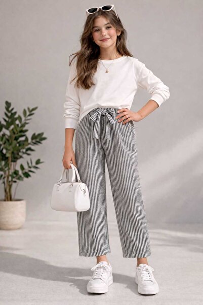 neocotton Pantaloni din material textil cu dungi pentru fete