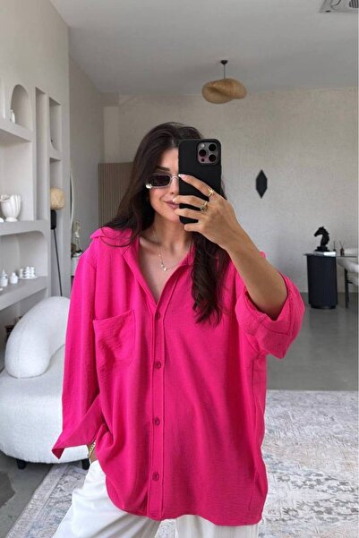 Varyete Women's Comfortable Oversize Airy Fabric Shirt for Daily Wear