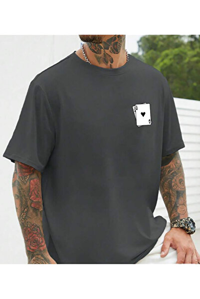 SUNFREE Iskambi̇l Printed Oversize Short Sleeve Crew Neck Basic T-Shirt