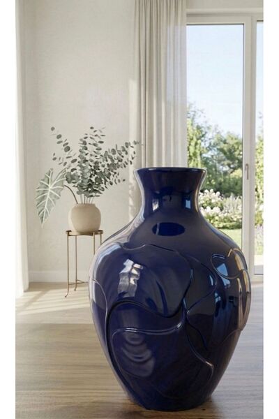 AMB TASARIM EV DEKORASYON (VAZO) Zarif Kabartma Desenli İRA Organik Salon VAZO