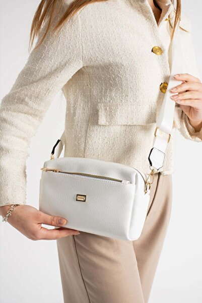 Sanmorris Women's 3-Compartment Faux Leather Wide Strap Medium Size Crossbody...