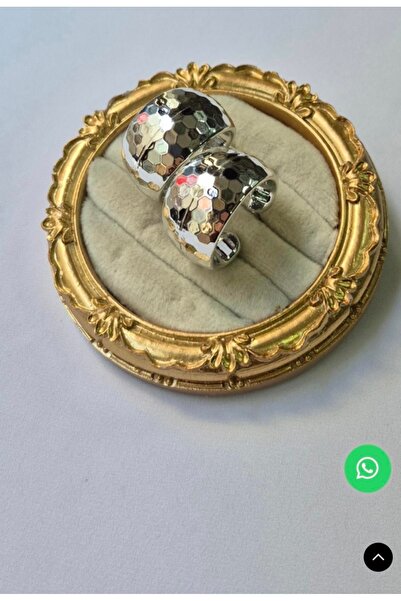 SELUVİA أقراط نصف دائرية من الفولاذ الفضي للنساء - موديل C VIP كبير الحجم بتص...