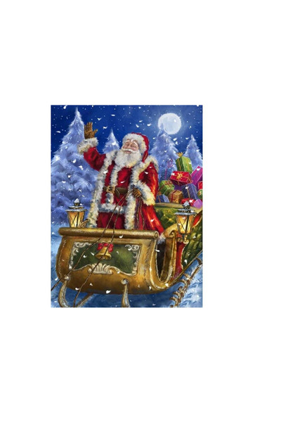 OEM Pictura cu diamante 5D Mos Craciun, 30 x 40 cm, rasina, multicolor
