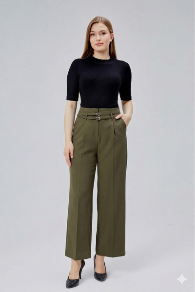 HANIMCA GİYİM Παντελόνι Lycra με ψηλόμεσο και πλαϊνές τσέπες, μοντέλο διπλής ...