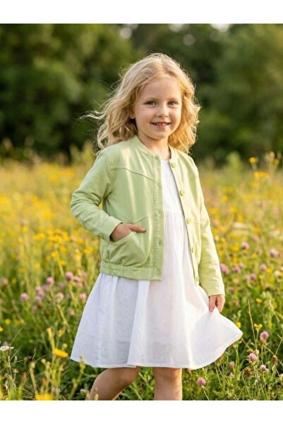 Zekids Κοριτσίστικο μπουφάν με μαλακή υφή, τσέπες και κουμπιά, για καθημερινή...