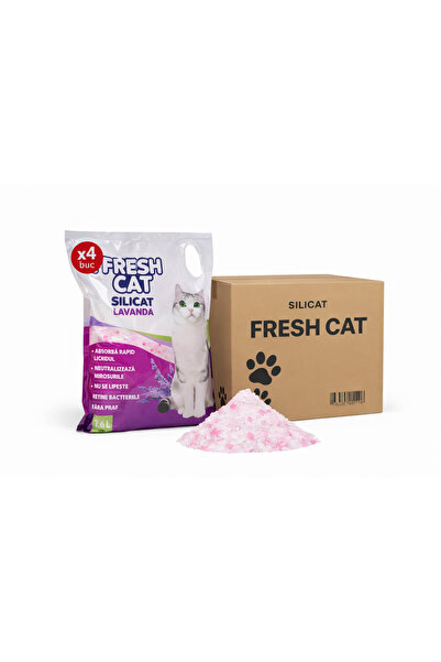 Fresh Cat NISIP SILICAT PISICA 7.6L LAVANDA - PACHET 4 BUC.