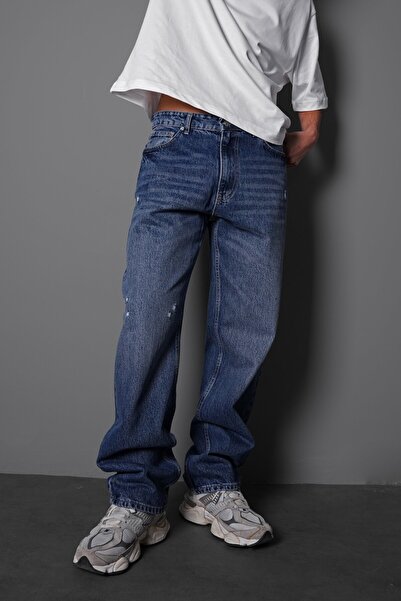 Slatra Pantaloni din denim albastru, drepți, pentru bărbați