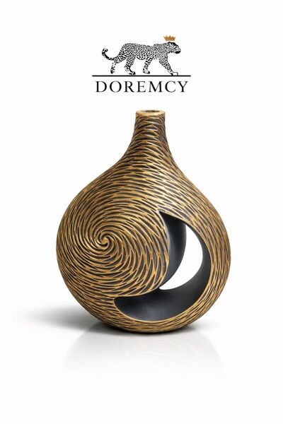 Doremcy مزهرية زخرفية حديثة، مزهرية كبيرة لتزيين غرفة المعيشة، مزهرية كبيرة ف...