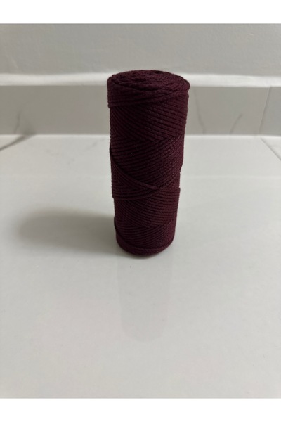 180gr - 200 Mt - 2.5 Mm BORDO Poly-Pamuk Makrome Ipi Çanta Ipi Supla Ipi Örgü Ipi