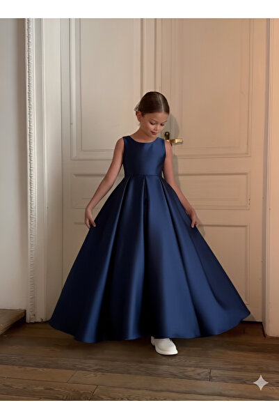 egolika kids Κοριτσίστικο Σατέν Φόρεμα με Φιόγκο – Κομψό για Ειδικές Περιστάσεις