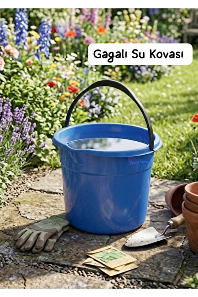 ÇEÇEN HOME Plastik Saplı Gagalı Temizlik ,Mavi Su Kovası , Banyo, Mutfak Kova...