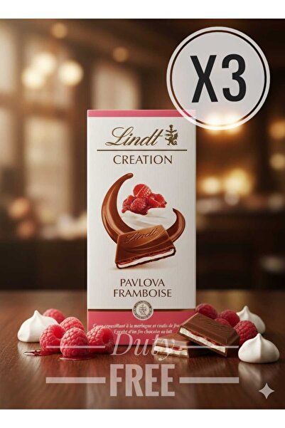 hijazigroup Lindt Creation Pavlova Framboise milk chocolate bar (3 ADET )