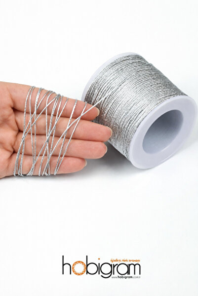 Hobigram 0.8 mm 10 Metre Gümüş Simi Paraşüt İpi, Takı İpi, Örgü İpi, Bileklik...