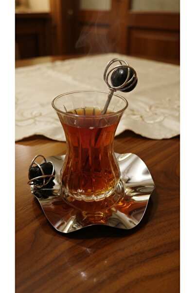 Turkish Store İstanbul Black Natural Stone Tea Set