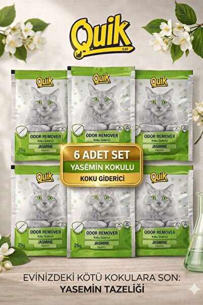 Quik Kedi Kumu Koku Giderici 25g Yasemin Kokulu 6’lı Set