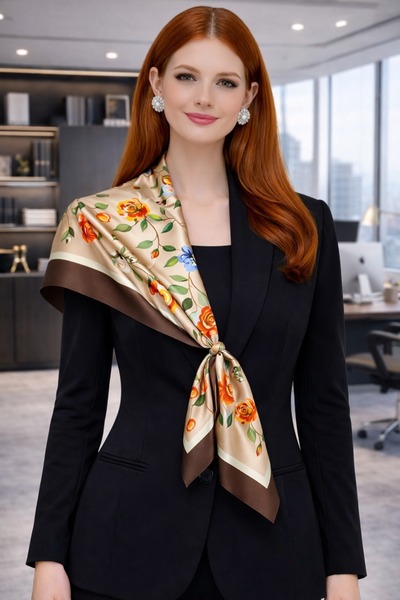 tarzınısec Επιλέξτε το στυλ σας: Καφέ Φουλάρι Τριαντάφυλλο / Μπαντάνα / Αξεσο...