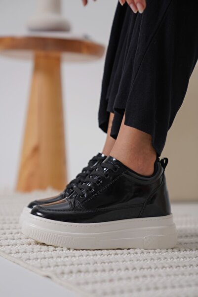 FRESCO SCARFS Pantofi sport negri cu toc ascuns pentru femei TR10MS01F