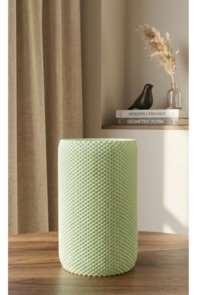 NESLİDEKOR Modern Geometrik Dokulu Döner Kapaklı Masaüstü Çöp Kutusu- 18 cm -...