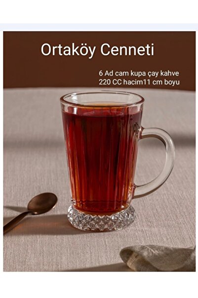 ORTAKÖYCENNETİ Madeleine model rayan marka 6 Lı Çay Fincanı Seti Şeffaf - 220...