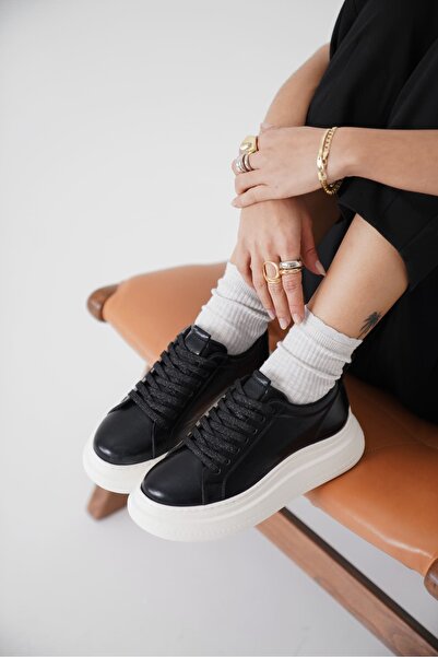 FRESCO SCARFS Γυναικείο μαύρο sneaker TR01MS05A