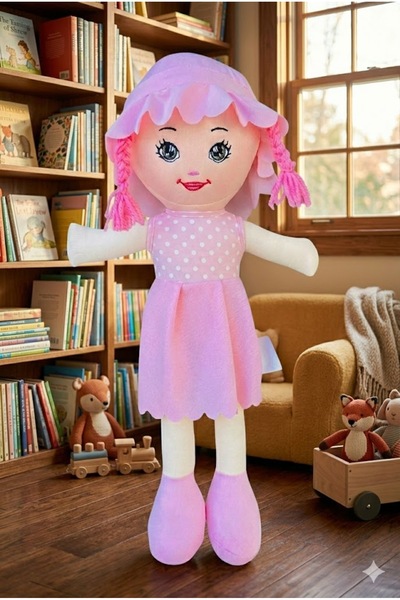 Liya Elbiseli Bez Bebek 50 Cm Özel Yapım Premium Oyuncak