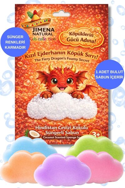 Jimena Natural Dragon Themed Cloud Sponge Soap (3+) Fun Bath Experience