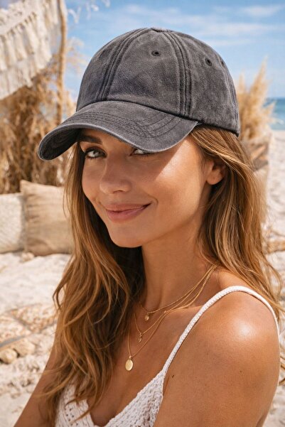 BALIENTE Șapcă neagră vintage, ajustabilă, pentru femei