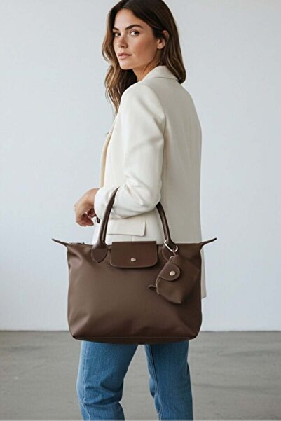 LOVELYSTORE حقيبة كتف نسائية كبيرة الحجم مقاومة للماء باللون البني من تشارمل ...