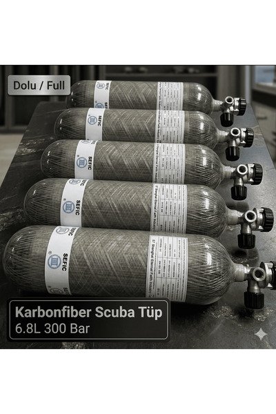 SEFIC 6.8 Litre 300 Bar Karbonfiber Scuba Tüp