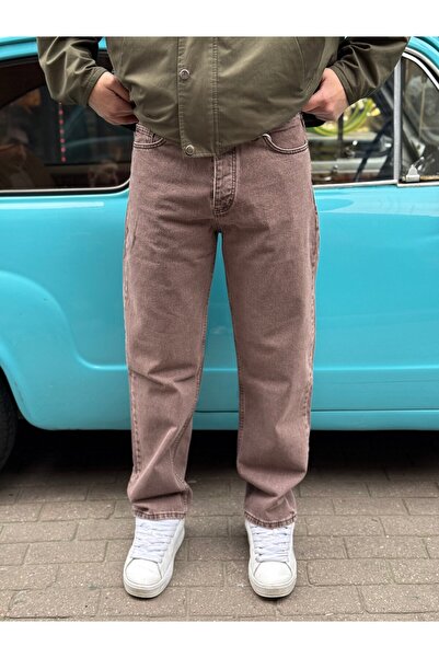 Kahverengi Yıkamalı Baggy Kot Pantolon