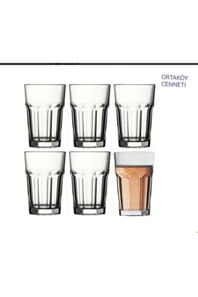 ORTAKÖY CENNETİ كاسات كازابلانكا 6 قطع 357 سي سي 12 سم طول 8.5 سم عرض الفم عل...