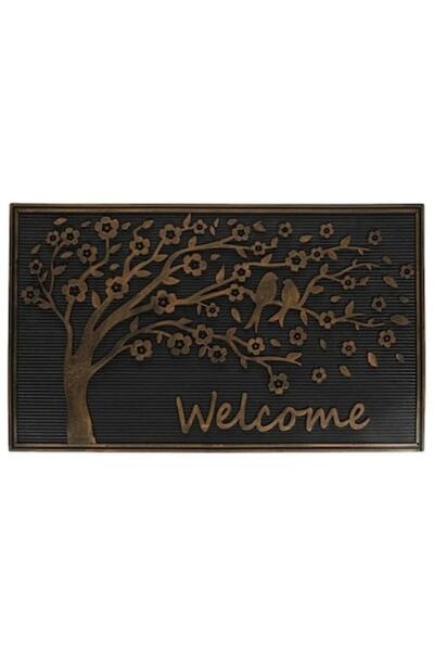 OEM Covoraș de intrare negru cu design cu copac și flori