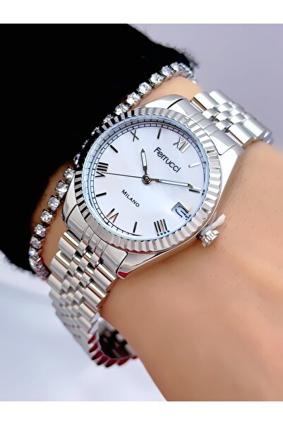 Ferrucci Steel Strap 2 Year Warranty 3 Atm Waterproof Women's Wristwatch + Br...