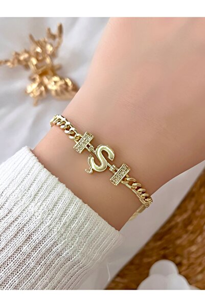 KBC STORE Letter Minimal Chain Bracelet (Letter S)