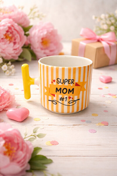 Eylül Design كوب سوبر موم هدية عيد الأم، كوب قهوة على شكل حرف T