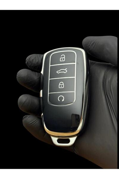 ÖZEN KEYS Chery Tiggo 8 Pro Smart Key Case Cover Black Silver