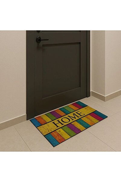 OEM Covoraș de intrare cu model de plăci colorate 'Home' 75x45cm