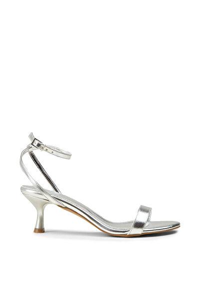 Deery Women's Silver Color Thin Strap Evening Dress Shoes