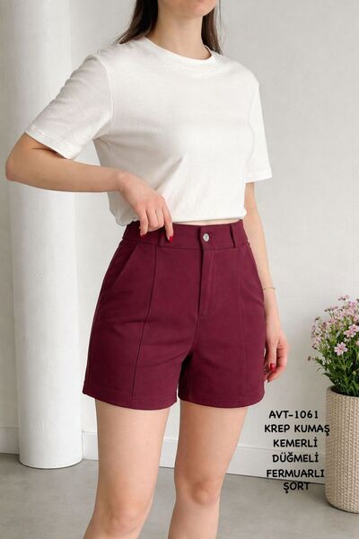 Betülce ΓΥΝΑΙΚΕΙΟ ΣΟΡΤΣ ΑΠΟ ΥΦΑΣΜΑ ΚΡΕΠ ΜΕ ΖΩΝΗ, ΚΟΥΜΠΙΑ ΚΑΙ ΦΕΡΜΟΥΑΡ - ΆΝΕΤΟ...