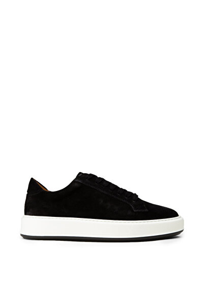Deery Men's Genuine Suede Black Sneakers