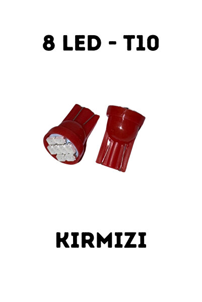 Shoprit 8 Ledli T10 Park Ve Plaka Ampulü kırmızı - Arıza Lambası Yakmayan Can...