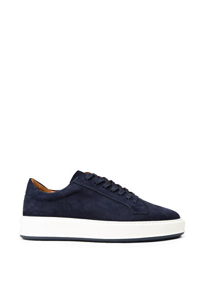 Deery Men's Genuine Suede Navy Blue Sneaker Shoes