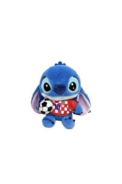 MASHASHOP Pluș Stitch, Vedetă de fotbal, Roșu/Multicolor, 23 cm