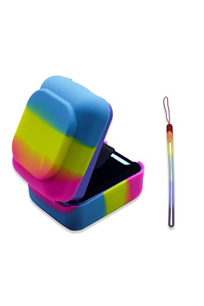 Bitzee Husă silicon original cu șnur protecție rainbow