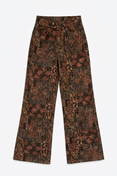 MAGARDE Premium Floral Patterned Trousers - Bordo