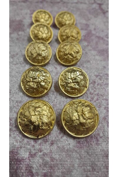 ILCARE Gold Plated Polyester Button 26 Size 16 Mm, 10 Pieces