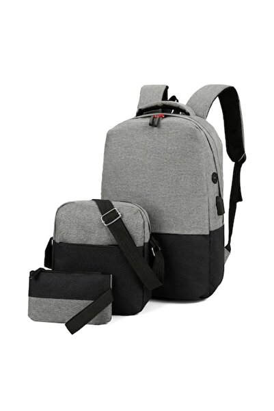 Escalate Set rucsac 15.6" casual minimalist, geantă de umăr și portofel pentr...